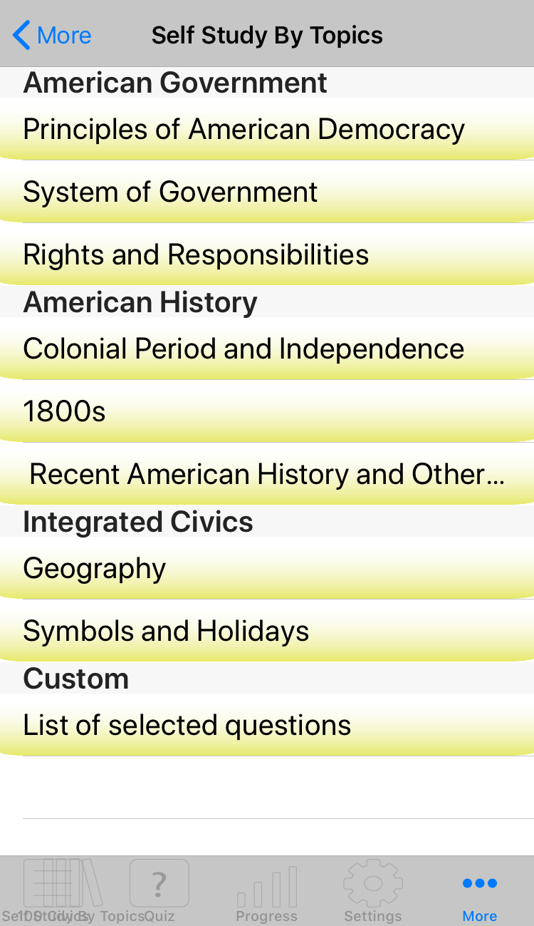 US Citizenship Prep progress